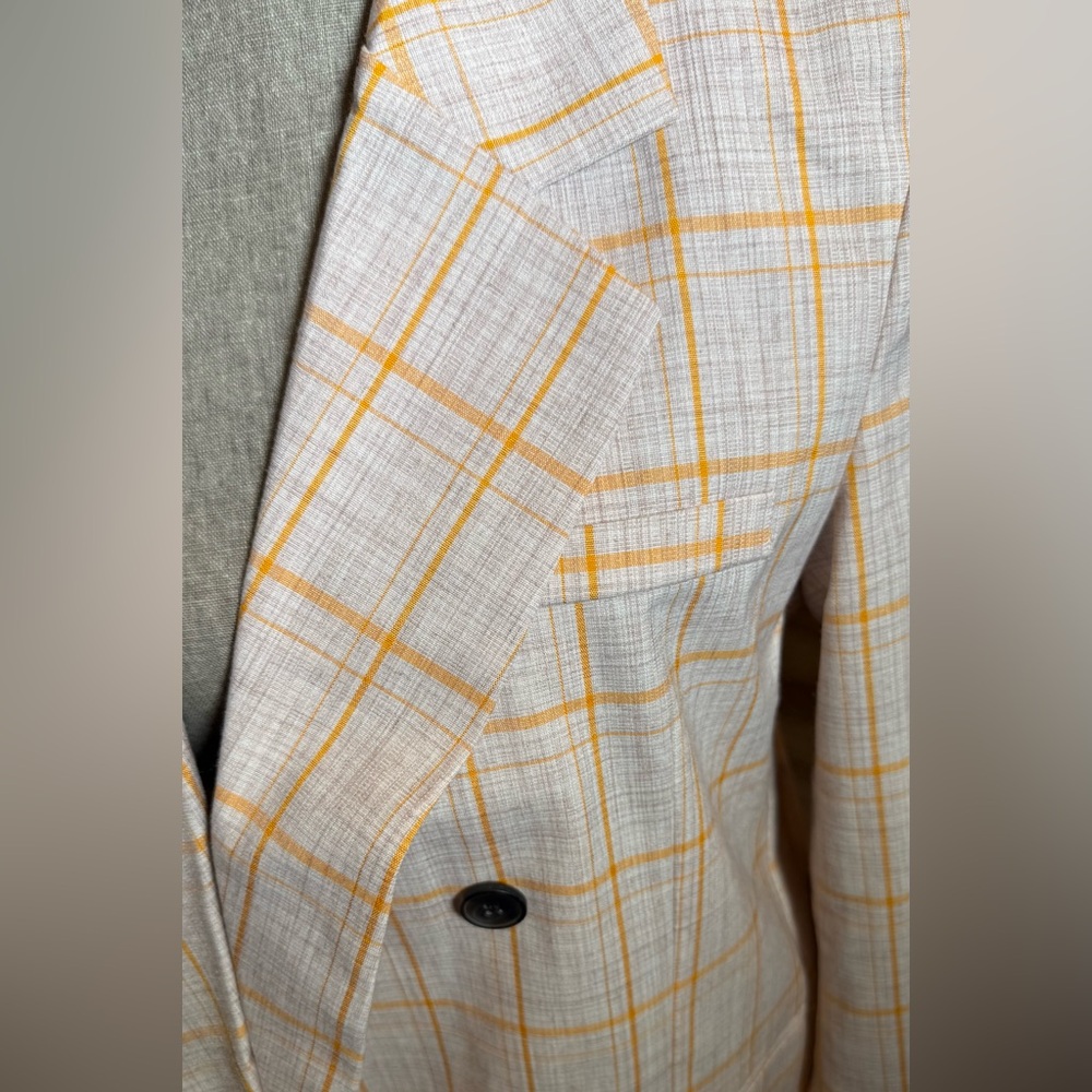 NWT ASOS DESIGN Dad Suit Blazer in Orange Check – UK 8 / US 4 - Picture 11 of 11